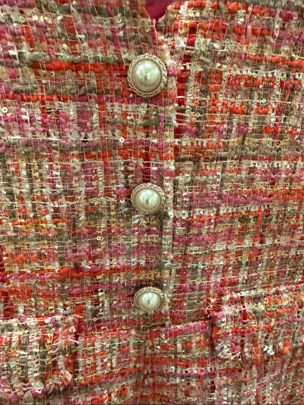 Adelyn Rae Pink Multi-Color Tweed Vest - Picture 3 of 4